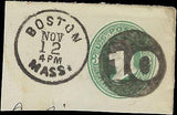VEGAS - c1881 Cut Square Postal Stationary With Inverted "10" Cancel