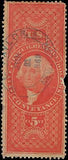 VEGAS - 1862-71 Revenue - Scott R89c - Small Tear With Folded Perfs Right SIde