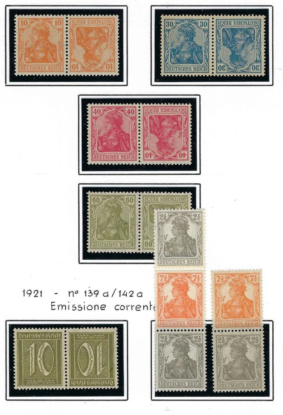 1920-21 Germany Tete Beche Pairs etc - MNH, Undisturbed OG - Post Office Fresh!