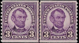 VEGAS - 1924 USA Lincoln Coil Joint Line Pair - Scott 600 - MNH - Choice!!