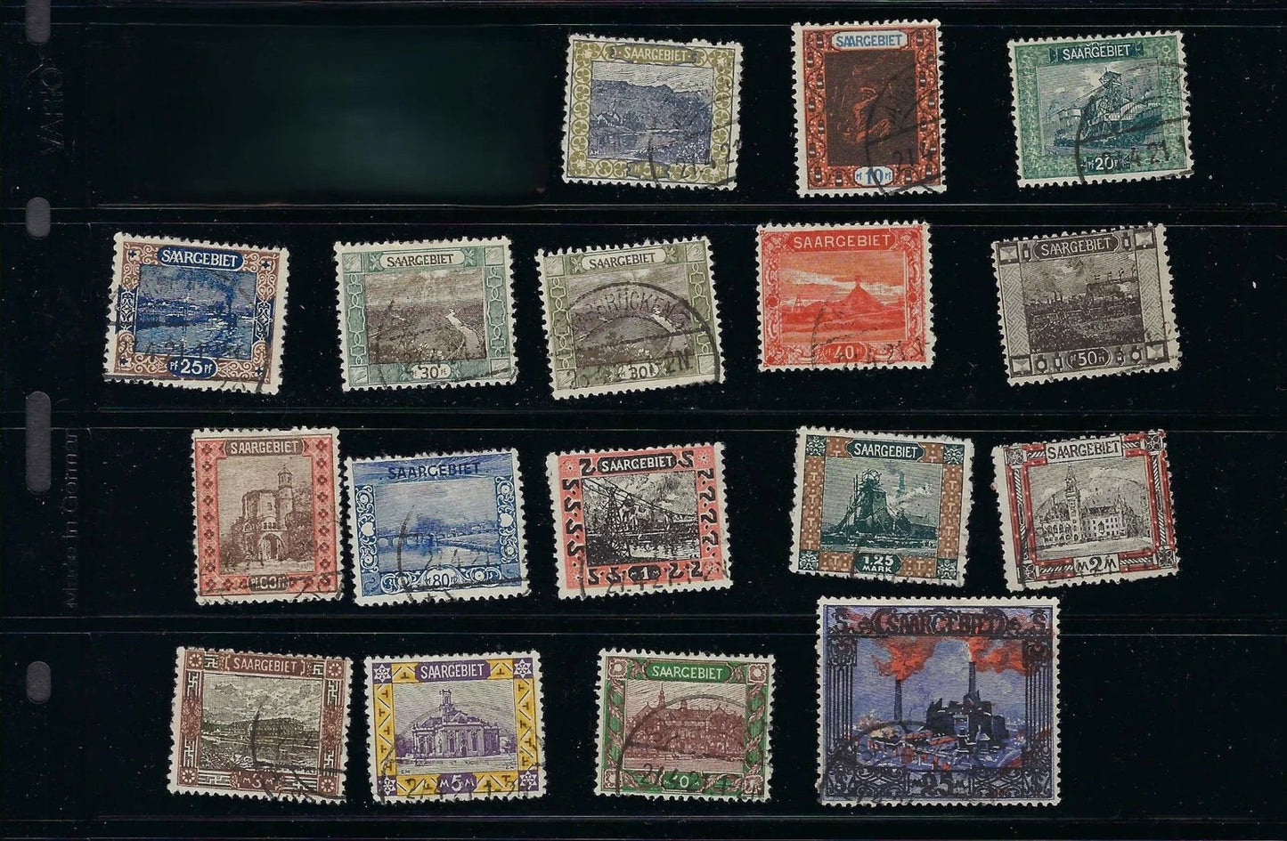 1921 Saar Sc# 68-83, Full Set as Shown - Canceled (More Rare!) Cat= $157