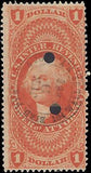 VEGAS - 1862-71 Revenue - Scott R75 - Cancel Bird Perkins.. On Wall St, NYC