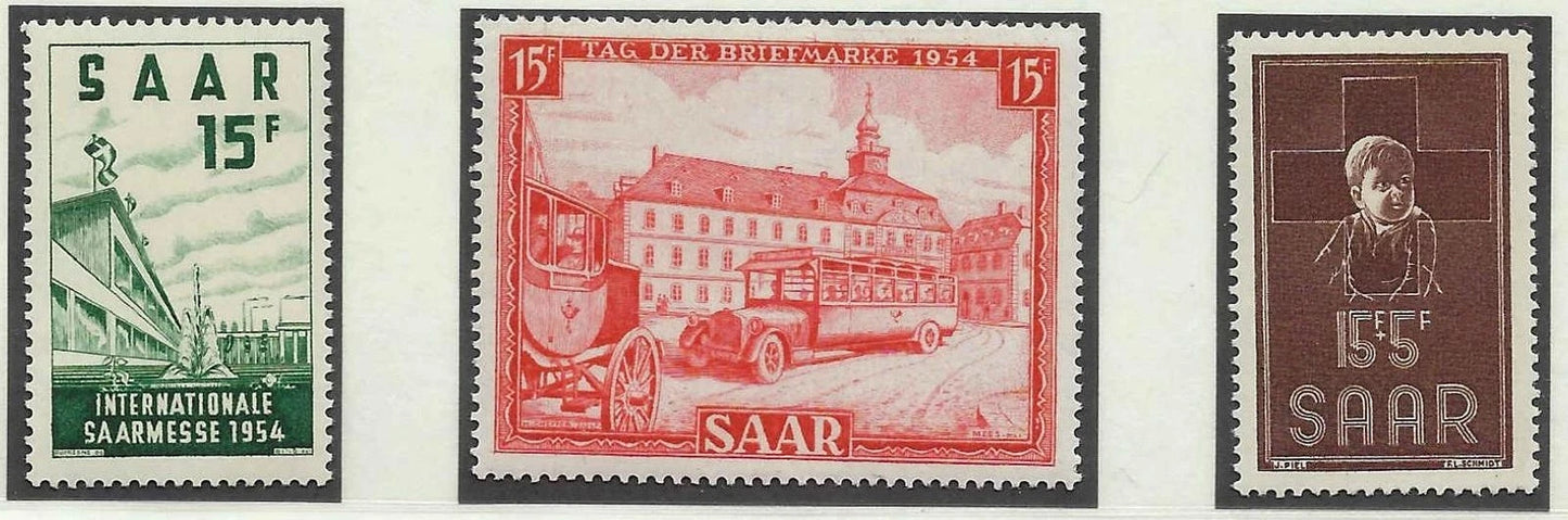 1954 Saar - Scott 248-249,B100 - MNH, Undisturbed OG - Post Office Fresh!