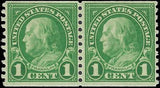 VEGAS - 1924 USA Franklin Coil Pair - Scott 597 - MNH - Undisturbed OG