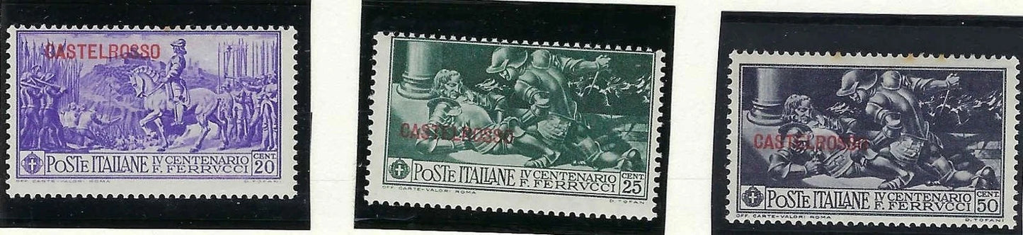 1930 Italian Castelrosso Short Set - Scott 75-77 MH, OG