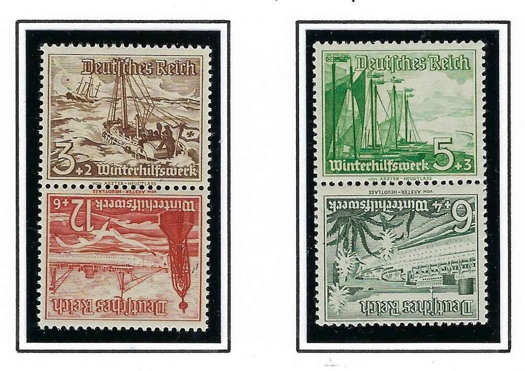 1937 Tete Beche Pairs -Sc# B107/B112,B109/B110 - MNH, Undisturbed OG - Fresh!