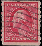 VEGAS - 1912 USA Washington 2c - Scott 413 Perf 8.5 Coil - Used