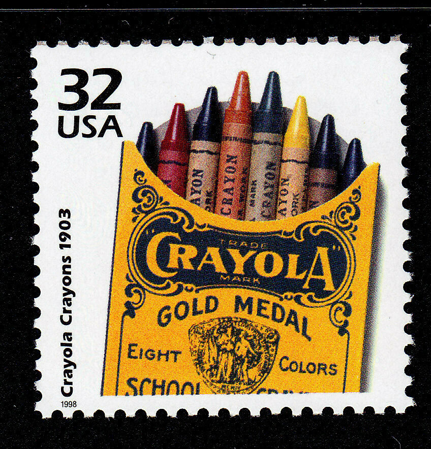 1998 Celebrate the 1900s Crayola Crayons Single 33c Stamp, Scott 3182d, MNH, OG