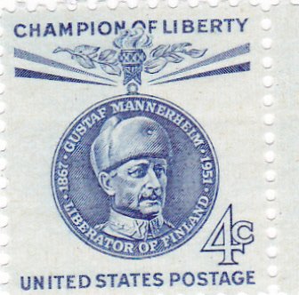 1960 Baron Karl Gustaf Emil Mannerheim Single 4c Postage Stamp Sc #1165 MNH,OG