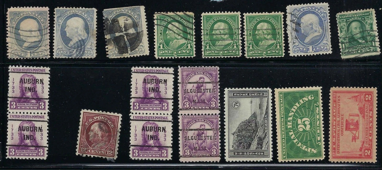 Mix of Older USA Stamps - Unidentified - Some Flaws - Mint and Used as Shown