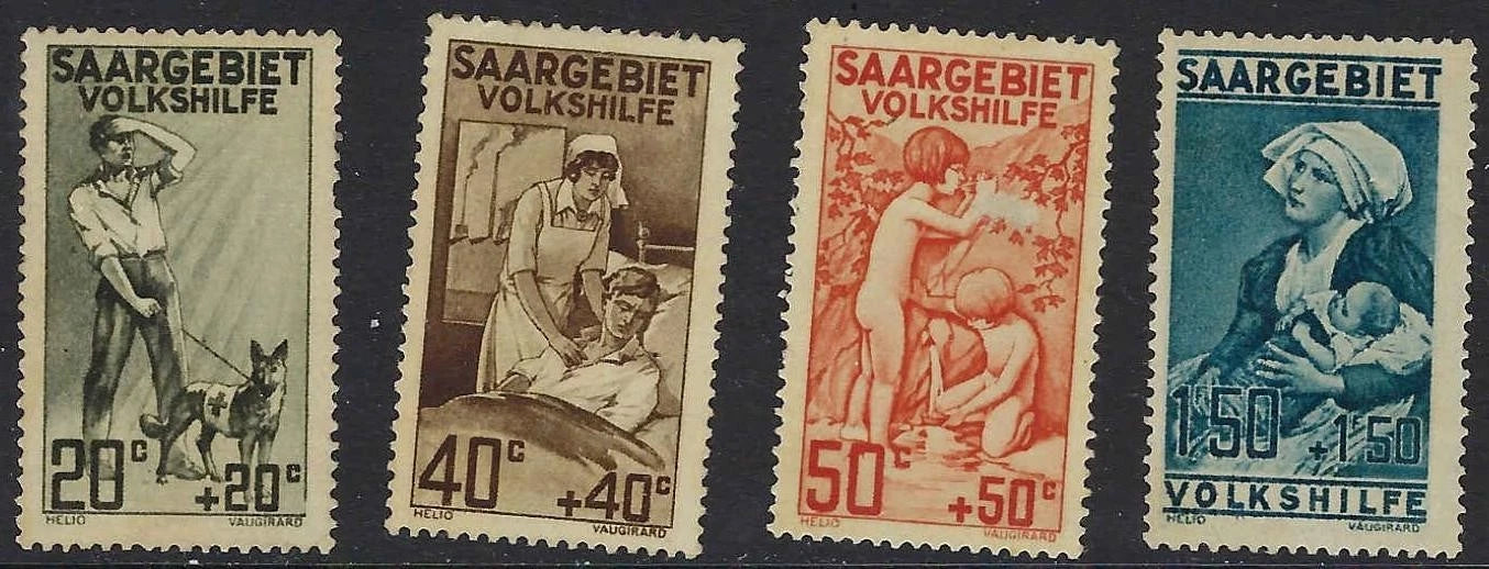 1926 Saar Sc# B1-B4 - Mint No Gum, Otherwise Solid