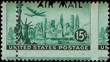 VEGAS - 1947 AIrmail 10c - Scott C35 - MNH, OG - Misperf