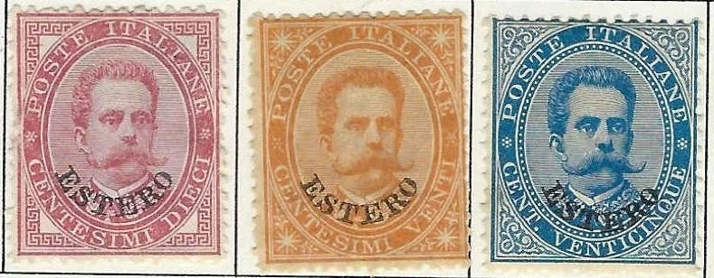 1881 Italy Offices Abroad General - Scott 13-15 - MH, OG Except 13 No Gum & Flaw