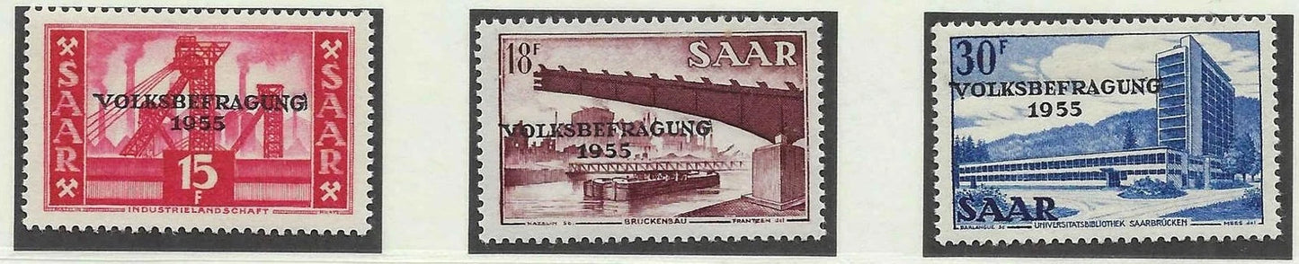 1955 Saar - Scott 257-259, B104 - MNH, Undisturbed OG - Choice!