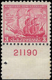 1934 2c Maryland Tercentenary Stamp - Scott 736 - MH with Plate Number