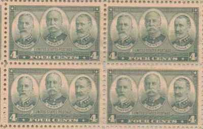 1937 Sampson, Dewey & Schley Block of 4 4c Postage Stamps - Scott 793 - MNH,OG