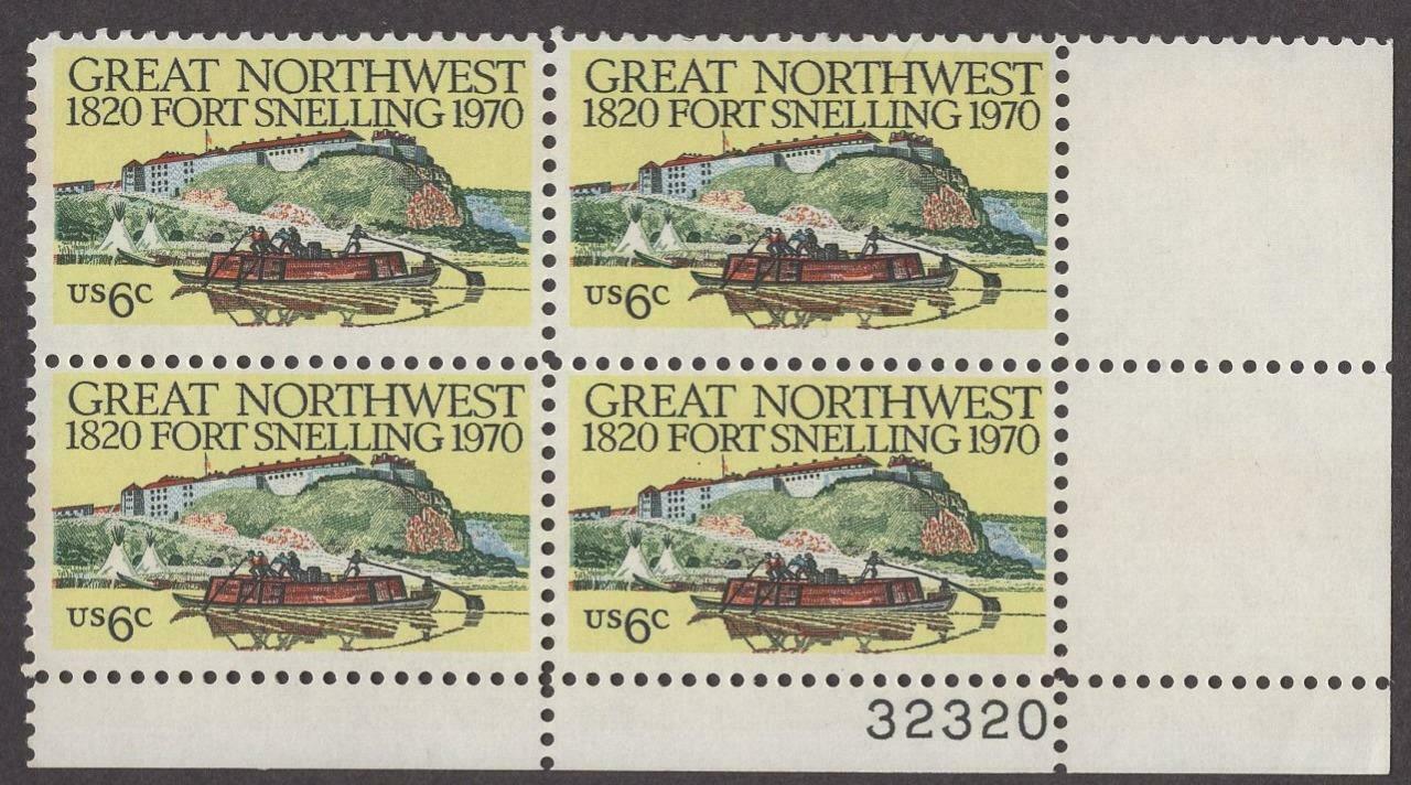 1970 Great Northwest Ft Snelling Plate Block Of 4 6c Postage Stamps - MNH, OG - Scott 1409 - CX304