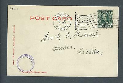 VEGAS - Posted 1907 Mansfield, OH To Ghost/Mining Town Wonder, NV - FE468