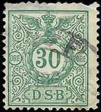 VEGAS - Denmark Danish Railway Stamp - 30 Ore - Thin At Top - (FA31)