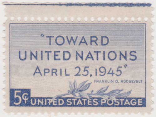 1945 United Nations Peace Conference Single 5c Postage Stamp -Scott928 - MNH,OG