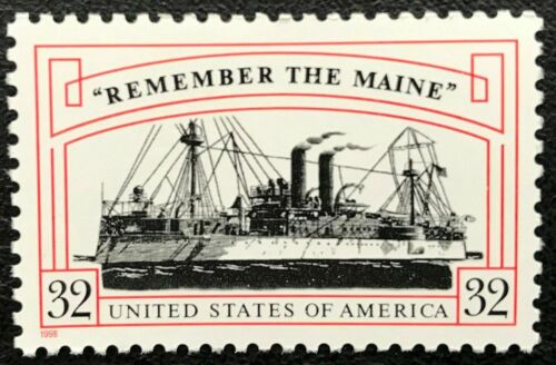 1998 Remember the Maine Single 32c Postage Stamp - MNH, OG - Scott 3192