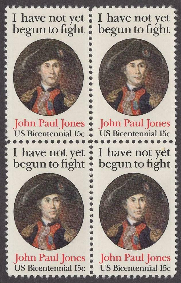 1979 John Paul Jones Block Of 4 15c Postage Stamps - Scott 1789 - MNH, OG - CW31b