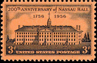 1956 Nassau Hall, Princeton Single 3c Postage Stamp - Scott1083 - MNH,OG