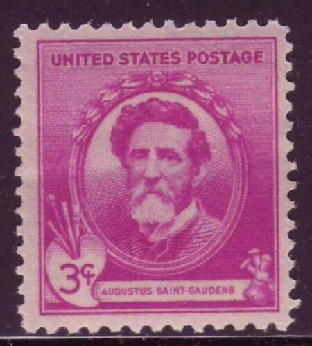 1940 Augustus Saint-Gaudens, Artist Single 3c Postage Stamp - Scott 886 - MNH,OG CX448a