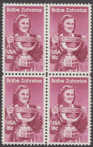 1981 Babe Zaharias Golf Block Of 4 18c Postage Stamps Scott 1932 - MNH - CW479a