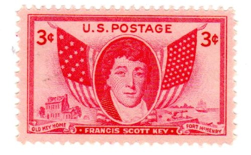 1948 Francis Scott Key Single 3c Postage Stamp - Scott962 - MNH,OG