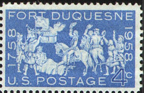 1958 Bicentennial of Fort Duquesne Single 4c Postage Stamp - Scott 1123 - MNH,OG