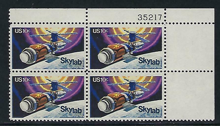 1974 Space Skylab Plate Block Of 4 10c Postage Stamps - Scott 1529 - MNH, OG - CX480
