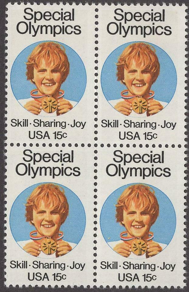1979 Special Olympics Block of 4 15c Postage Stamps - MNH, OG - Scott 1788