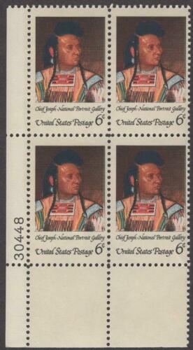1968 Indian Native American Chief Joseph Plate Block Of 4 6c Postage Stamps - MNH, OG -Scott 1364 - CX352