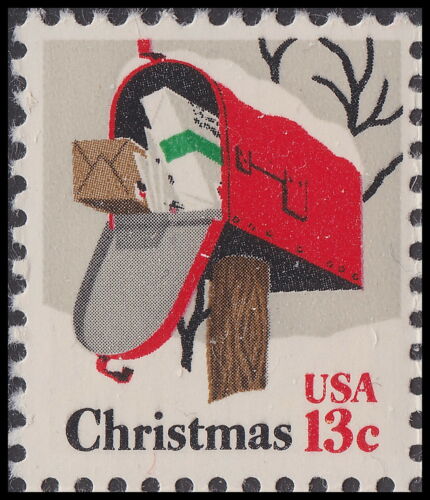 1977 Christmas Mailbox Single 13c Postage Stamp Scott 1730 - MNH - CW490a