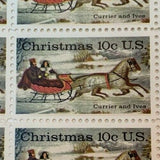1974 Currier & Ives Christmas Stickers Lot of 20 10 Cent Stamps Scott 1551 - MNH - CW423d