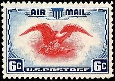 1938 Eagle Single 6c Airmail Postage Stamp - Scott C23 - MNH,OG
