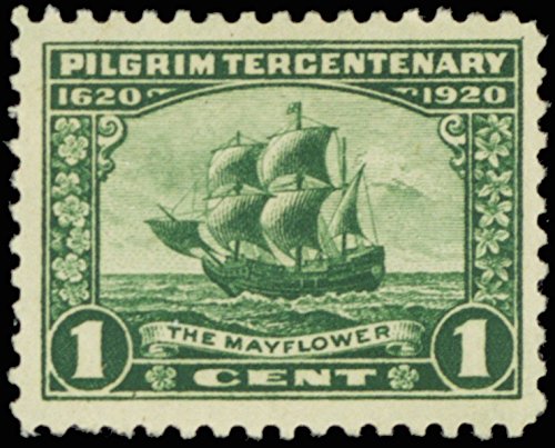 1920 Pilgrim Tercentenary Mayflower Single 1 Cent Postage Stamp - MNH, OG - Scott 548