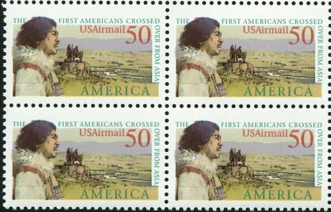 1991 First Americans Crossed From Land Bridge Block Of 4 50c Postage Stamps - Scott C131 MNH, OG