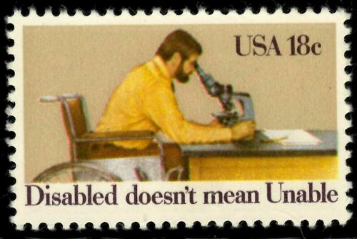 1981 Disabled Does Not Mean Unable Single 18c Postage Stamp Scott #1925 - MNH - CW478b