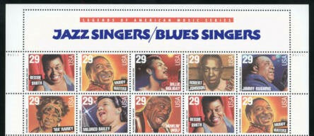 1994 Jazz Blues Singers Strip Of 10 & Banner As Shown - Scott# 2865-2861a - MNH, OG - CW233a