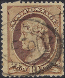 VEGAS - 1879 10c Jefferson - Scott187 - Some Short Or Bent Perfs
