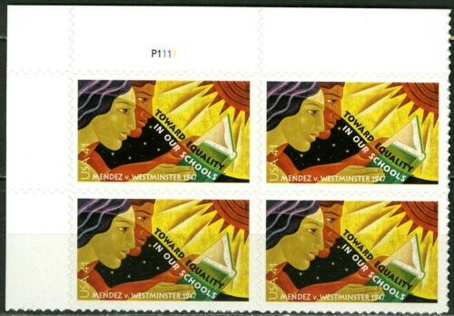 2007 Equality In Schools Plate Block of 4 41c Postage Stamps - MNH, OG - Scott 4201
