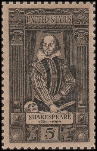 1964 Shakespeare Single 5c Postage Stamp - MNH, OG - Scott 1250 - CX254