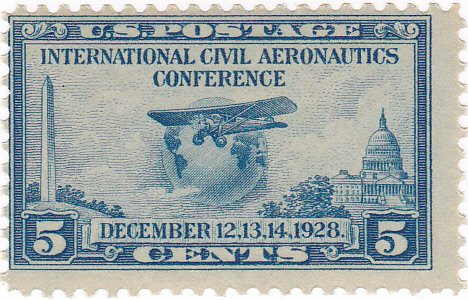 1928 Civil Aeronautics Conference Single 5c Postage Stamp - Scott650 - MNH,OG