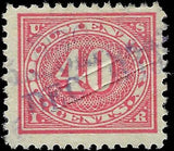VEGAS - 1917 Scott R237 - 40c Revenue With Cancel Crease - EX28