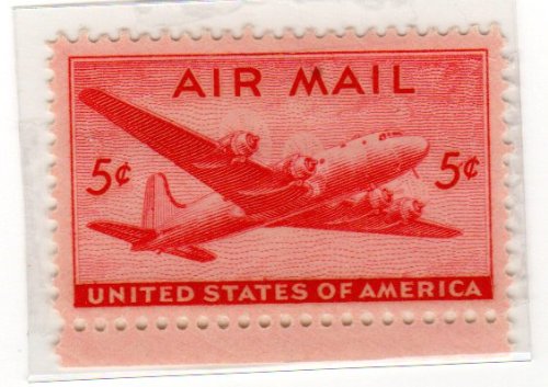 1946 DC-4 Skymaster Single 5c Air Mail Postage Stamp - Scott 32 - MNH,OG