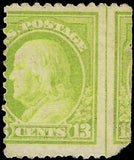 VEGAS - 1919 - Scott513 13c Franklin Drastic Miss-Perforation - MH, OG