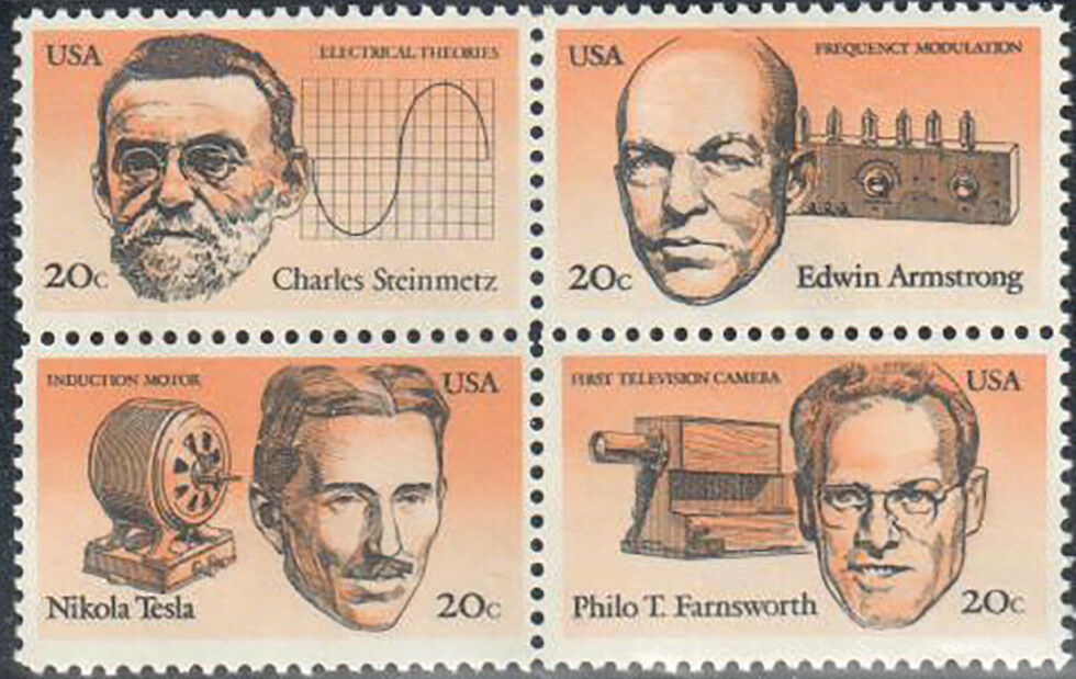 1983 American Inventors Block Of 4 20c Postage Stamps - Scott 2055-2058 - MNH, OG - CW246a