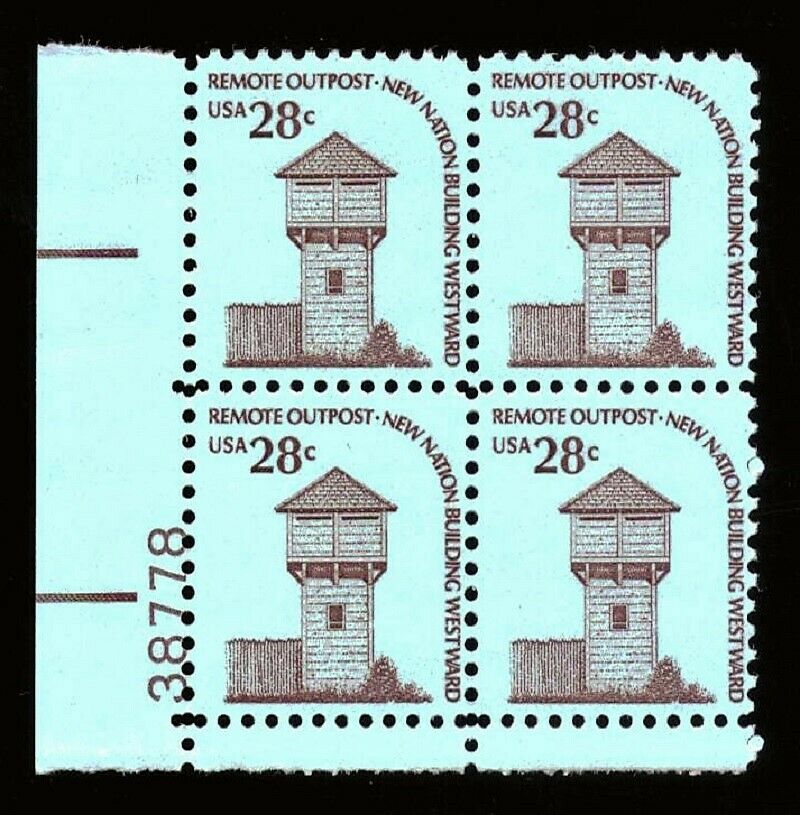 1978 Remote Outpost Nations Building Plate Block Of 4 28c Postage Stamps - Scott 1604 - MNH, OG - CX465
